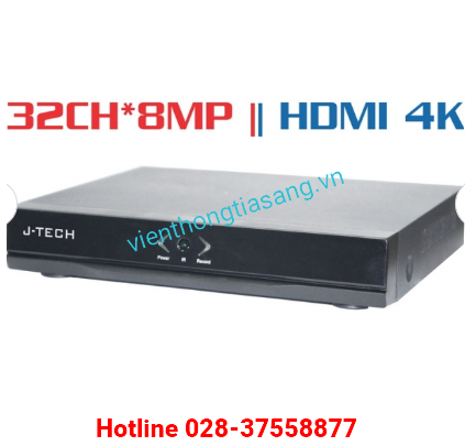Đầu ghi hình J-Tech UHD8232 (Face ID / Human Detect / HDMI 4K / H.265++ )