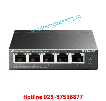 Switch Để Bàn TP-Link TL-SG1005LP 5 Cổng Gigabit với 4 Cổng PoE+